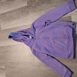 Jumping Beans Purple Hoodie – Girls Size 5 – Sparkle Heart Graphic – Fleece Zip